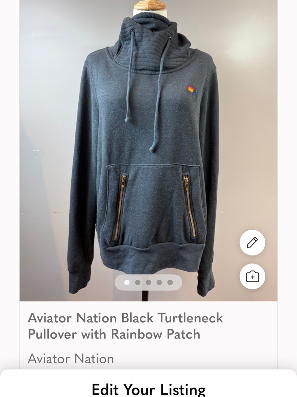 Aviator Nation Bolt Ninja Cotton Blend Hoodie Size Medium